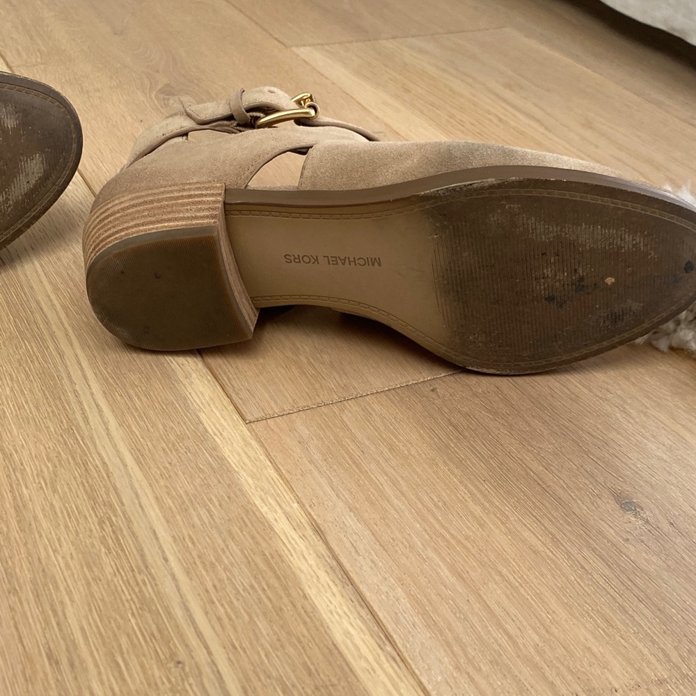 Michael Kors Taupe Ankle Boots with Buckle - Picture 7 of 10
